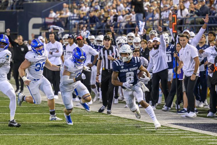 Utah State races past mistake-prone Air Force in Mountain West football opener